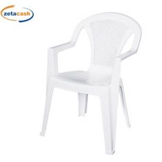 PLTRONA ISCHIA BIANCA CON BRACCIOLI IN PLASTICA