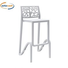 SGABELLO ZEFIRO IN PLASTICA BIANCO H 75 CM SEDUTA