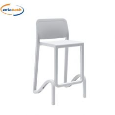 SGABELLO GIANO IN PLASTICA BIANCO H 75 CM SEDUTA