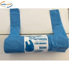 SACCHI PATTUMIERA BLU CON MANICI 50 PEZZI CON BRETELLE