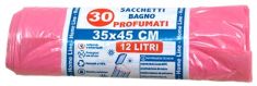 SACCHI PATTUMIERA BAGNO PROFUMATI ROSA 12 LITRI, ANTIGOCCIA