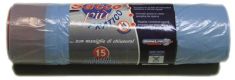 SACCHI PATTUMIERA BLU 15 PZ. CON MANIGLIE DI CHIUSURA 40 LT