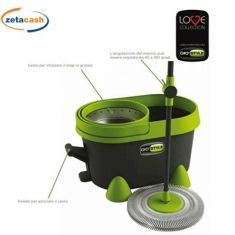 SET SPIN MOP 360 PLUS CON SECCHIO MANICO E TESTA MICROFIBRA