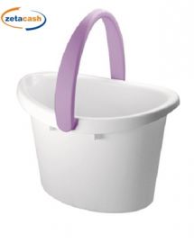 SECCHIO OVALE BIANCO CON MANICO COLORATO