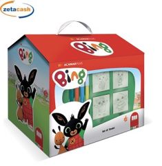 CASETTA 36 PENNARELLI LAVABILI E TIMBRI LEGNO GOMMA BING