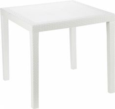TAVOLO KING BIANCO IN RESINA EFFETTO RATTAN