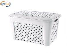 CESTA PORTABIANCHERIA IN RATTAN BIANCA 48,3 LITRI