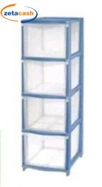 CASSETTIERA 4 CASSETTI COVER LINE AZZURRA