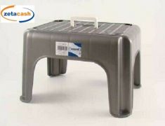 SGABELLO PLASTICA MANICO GRIGIO H24X35X27CM