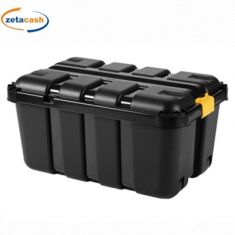 BOX PLASTICA COPERCHIO NERO CHIUSURE LATERALI H39X52X80CM
