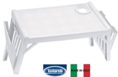 VASSOIO LETTO IN PLASTICA CON POGGIA BICCHIERE PANNA