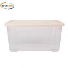 COMBI BOX TRASPARENTE CON COPERCHIO AVORIO A SCATTO 13 LT