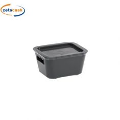 CONTENITORE IN PLASTICA GRIGIO CON COPERCHIO MISURA S