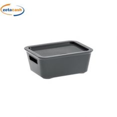 CONTENITORE IN PLASTICA GRIGIA CON COPERCHIO MISURA M