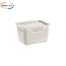 CONTENITORE IN PLASTICA BIANCO CON COPERCHIO MISURA L