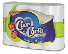 ASCIUGATUTTO 4 ROTOLI CUOR BLU