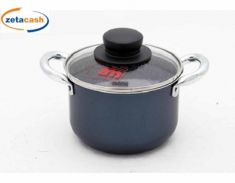 PENTOLA 2 MANICI ALLUMINIO GRANITO BLU LIGHT ANTIAD COP D14