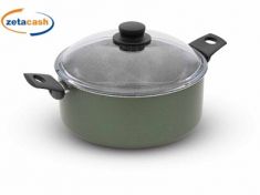 CASSERUOLA 2 MANICI NATURAPIU ALLUM COP SEMISFERICO D28