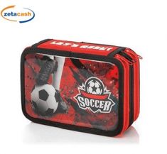 ASTUCCIO CON 3 ZIP ROSSO NERO COMPLETO 37 PEZZI