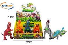 DINOSAURO GOMMA CHE EMETTE IL VERSO H 25 CM ASS