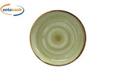 PIATTO PIANO PORCELLANA VERDE DIAMETRO CM 20