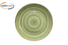 PIATTO PIANO PORCELLANA VERDE DIAMETRO CM 27