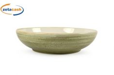 PIATTO FONDO PORCELLANA VERDE CON INTERNO BIANCO DIAM 23 CM