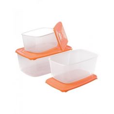 CONTENITORE CUCINA 3 PZ. RETTANGOLARE. CM. 29X19X H. CM. 12