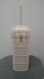 PORTA SCOPINO CON SCOPINO BIANCO MODELLO RATTAN