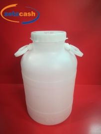FUSTO IN PLASTICA BIANCA 20 LITRI CON BOCCA STRETTA.