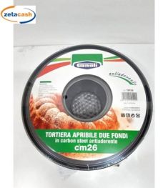 TORTIERA APRIBILE A DUE FONDI ANTIADERENTE cm 26 x hx6.5