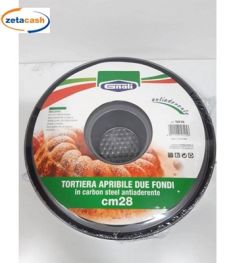 TORTIERA APRIBILE A DUE FONDI ANTIADERENTE cm 28 x hx6.5