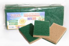 SPUGNA CON FIBRA ABRASIVA PROFESSIONALE 12 PEZZI
