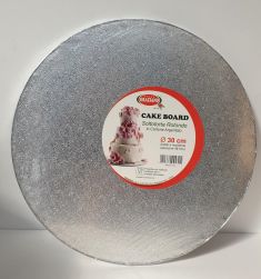 SOTTOTORTA ROTONDO IN CARTONE ARGENTATO DIAM 30 CM