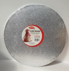 SOTTOTORTA ROTONDO IN CARTONE ARGENTATO DIAM 35 CM
