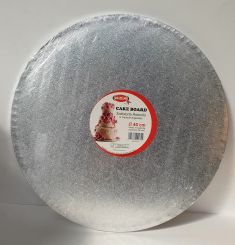 SOTTOTORTA ROTONDO IN CARTONE ARGENTATO DIAM 40 CM