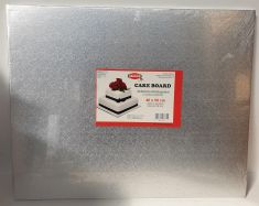 SOTTOTORTA RETTANGOLARE IN CARTONE ARGENTATO 40 X 50 CM