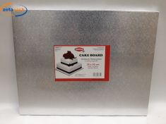 SOTTOTORTA RETTANGOLARE IN CARTONE ARGENTATO CM35X45