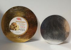 SOTTOTORTA IN CARTONE ACCOPPIATO ORO E ARGENTO DIAM 24 CM