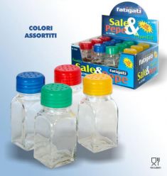 SALE E PEPE IN VETRO CON TAPPO PLASTICA