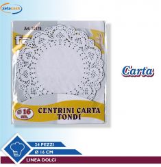CENTRINO IN CARTA DIAMETRO 16 CM 24 PEZZI