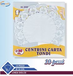 CENTRINO TONDO IN CARTA 10 PEZZI 30 CM
