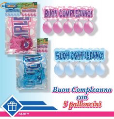 FESTONE NUVOLA BUON COMPLEANNO CON PALLONCINI