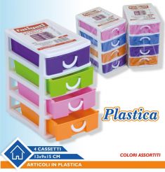 CASSETTIERA IN PLASTICA 4 CASSETTI PICCOLA