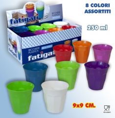 BICCHIERE IN PLASTICA COLORATO 250 ML