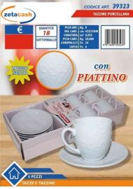 TAZZINE PORCELLANA CON PIATTINO 6 PEZZI