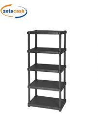 SCAFFALE RESINA 4080 HELIOS 5 RIPIANI NERO H188X80X40CM