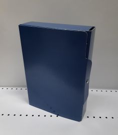 CARTELLA PROGETTO DORSO 8 BLU CON BOTTONE CM. 35X24 H. 8