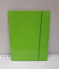 CARTELLA CON ELASTICO FLUOR VERDE MELA CM. 34X26