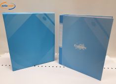 REGISTRATORE PROTOCOLLO CON 2 ANELLI COLORE CELESTE